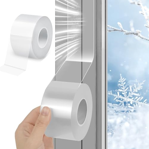JKITNHJOT Dichtungsband Selbstklebend für Türen Fenster, 3cmx10m Window Seal Strip Tape, Transparent Wasserdicht Wetterfeste für Türen und Fenster & Glasfugen