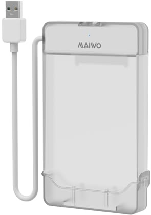 MAIWO SATA to USB Cable, 2.5 inch SATA SSD/HDD to USB 3.0 Adapter, External Hard Drive Enclosure Converter Reader Storage Case for 2.5 inch sata I/II/III SSD/HDD, 8TB Capacity (USB-C, White)