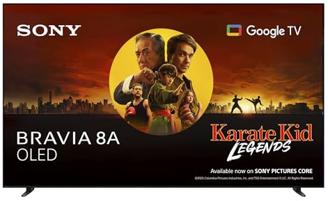 Sony BRAVIA 8A OLED 65 Inch 4K HDR Google Smart TV, Gaming Features for PlayStation 5 and IMAX Enhanced, Dolby Vision Atmos, Google Cast, Apple AirPlay, 120Hz 65XR8A