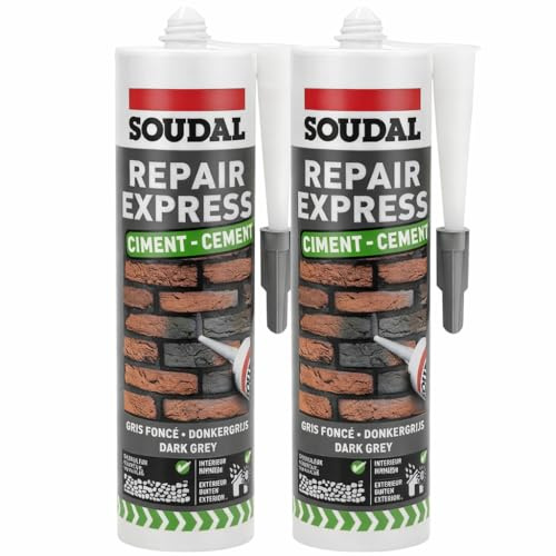 Dark Grey Cement Repair Sealant 300ml – Ready Mixed Crack Filler for Pointing, Masonry & Concrete Repairs, Waterproof Exterior Repair Sealant (Pack of 2)