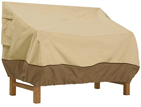 Classic Accessories Veranda Wasserabweisende Abdeckung für Gartenbänke, Kiesel/Rinde/Erde (127 cm, klein)