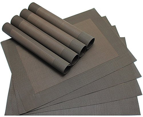 matches21 Edle Tischsets Platzsets BORDA Platzmatten braun dunkelbraun 8er Set gewebt aus Kunststoff 45x30 cm Platzdeckchen Esstischunterlagen vom Tischwäsche Spezialist
