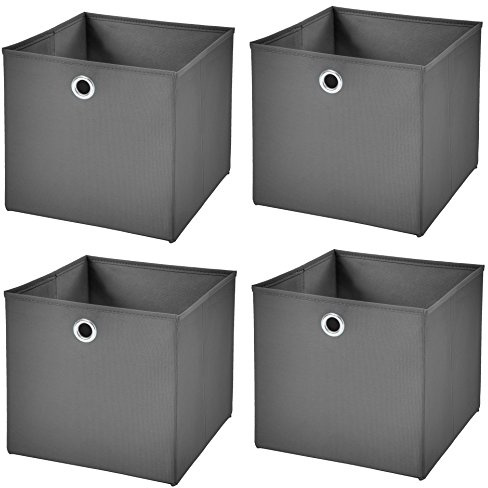 StickandShine 4er Set Faltbox Dunkelgrau 28 x 28 x 28 cm Aufbewahrungsbox faltbar