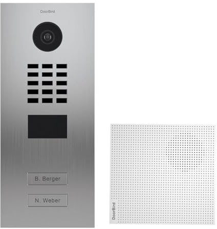 DoorBird - KIT D2102V + A1061W - portier vidéo IP 2 Sonnettes D2102V INOX + Carillon Argent