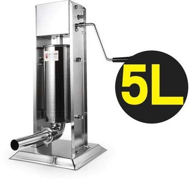 CGOLDENWALL Wurstfüller aus Edelstahl, Wurstfüller, Wurstfüller, Wurst-Fleisch, Extruder für den Heimgebrauch mit vier Edelstahlrohren (5L-4,5 kg Fleisch)