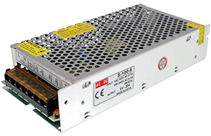 Alimentation 5V 20A 100W Transformateur AC 100-240V à DC 5V Convertisseur de Commutation pour Éclairage LED, Équipements Électroniques, Contrôle Industriel