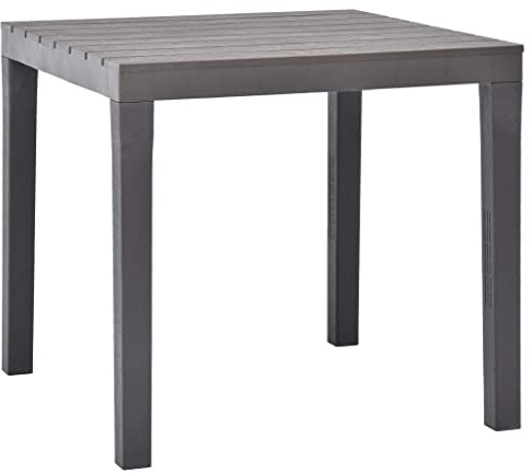 vidaXL Gartentisch Terassentisch Esstisch Campingtisch Balkontisch Beistelltisch Gartenmöbel Tisch Garten Moccafarben 78x78x72cm Kunststoff