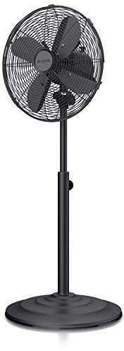 Brandson - Standventilator mit Oszillation 80° - mobiler Lüfter - höhenverstellbarer Standfuß - 3 Geschwindigkeiten - 30° neigbar - Ventilator Standlüfter - GS-zertifiziert - Black Series