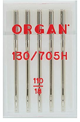 Organ Needles 5105110 Maschinennadeln, Silber, 110/18 Größe, 5 Count