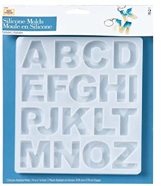 Mod Podge Silicone Resin Mold, Set of 2 Alphabet 7 1/2 x 12 3/4 Clear Silicone Molds for Resin Casting, DIY Arts and Crafts for Epoxy Resin Mold, Clear Resin Craft Supplies and Materials, 25293