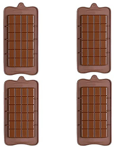 Stampi per Cioccolato in Silicone,4 pezzi Stampi da Forno Stampo, 3D Antiaderenti Riutilizzabili Stampi da Forno Fai da te Stampi per Caramelle e Barrette Energetiche