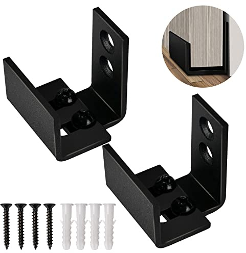2 Pack Solid U Shaped Guide Wheel, Flush Flat Bottom Design, for Sliding Doors and Cupboards. (Matt Black)