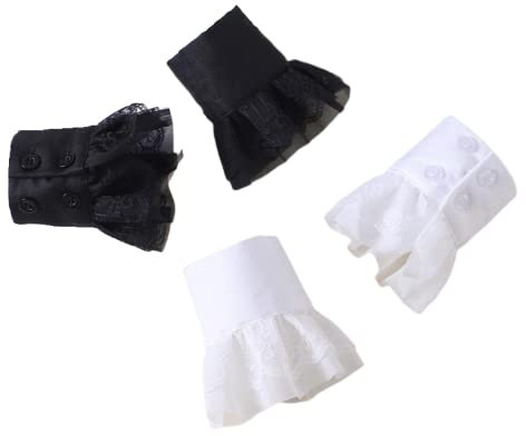 通用 4 Paar Mädchen Damen Armstulpen Pulswärmer mit floraler Spitze Dekorative Abnehmbare Ärmel Stulpen Handgelenk Pullover Bekleidungszubehör