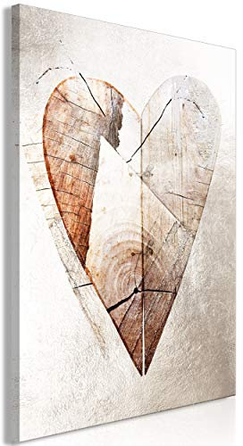 decomonkey Akustikbild Herz 80x120 cm 1 Teilig Leinwand Modern Bilder Wandbilder XXL Schallschlucker Schallschutz Akustikdämmung Wandbild Deko Leise Liebe Love Baum