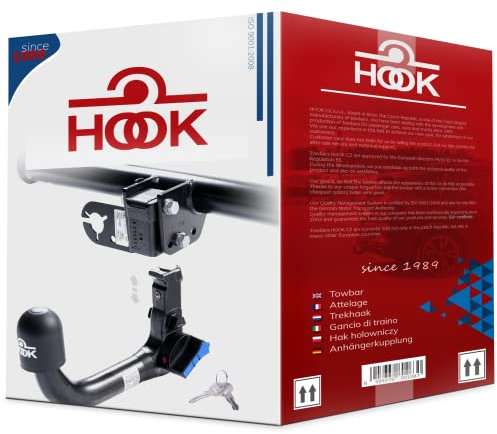 Hook vertikal abnehmbare AHK Anhängerkupplung kompatibel mit Volkswagen Passat VIII B8 Variant Kombi ab 11.2014 + universell Elektrosatz 13-polig