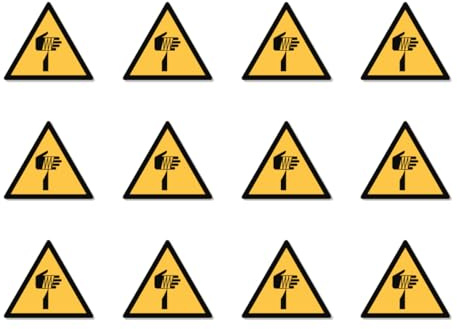 Warnung vor spitzem Gegenstand: W022 - DIN EN ISO 7010 / ASR A1.3 - Aufkleber: 2,5 cm, 12 Stück