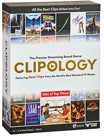Spontuneous Clipology - The Premier Streaming Board Game Featuring Real Clips From The World's Best Movies & TV Shows,Multicolor,8 x 20 x 27 centimetres