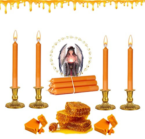 Velas De Miel Pura Y Cera De Abeja Velas Esotéricas Poderosas Para Rituales De Limpieza De Energía En El Ambiente Laboral Trabajo Arte La Buena Suerte Negocio Emprendimiento Kit De Magia Con Oración