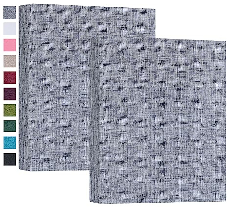 Mublalbum 2 Pack Small 5x7 Photo Album Linen Cover Mini Brag Book Each Holds 52 Vertical Pockets for Artwork Postcards or Picture Storage (Gray)