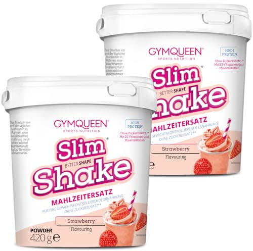 GymQueen Slim Shake, Erdbeere, 2 x 420 g