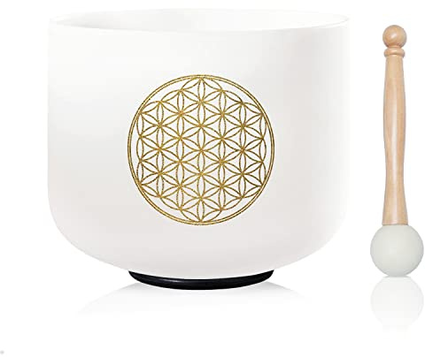 CVNC 528HZ C Note 20,3 cm Blume des Lebens Kristall Klangschale Meditation Sound Bad Sound Heilung Chakra Klangschale