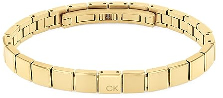 Calvin Klein Pulsera de Eslabones para Hombre Colección MINIMALISTIC SQUARES en Oro Amarillo - 35000489