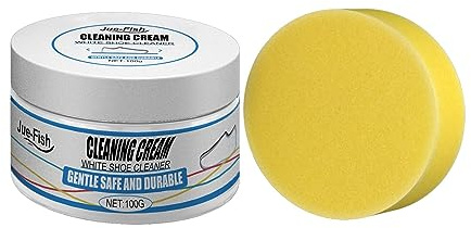 Jue-Fish Cleaning Cream 2023 New Multi-Functional White Shoes Cleaner Multi Functional Cleaning and Stain Removal Cream White Shoe Cleaning Cream with Sponge (1PCS)