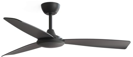 Sulion – Ventilador de Techo LIA Negro Sin Luz | Motor DC 2.0 Silencioso, 6 Velocidades, Función Verano-Invierno y Temporizador | 3 Palas ABS