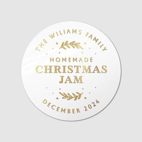 Personalized Christmas Jam Jar Labels - Homemade Custom Product Labels - XMAS08