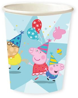 Amscan 9918340-66 Peppa Pig Pappbecher für Kindergeburtstag, 8 Stück