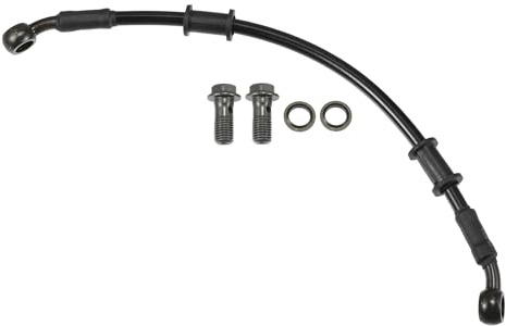 Motoforti Bremsschlauch 1 Set Für Motorrad Hydraulische Bremsleitung 30cm | Olivgrün, Für Dirtbike, Für Motocross, Kunststoff Metall Gummi, 30 Cm, M10x1.25, 28°, Ummantelt, 2 Schrauben