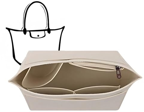 Charinor Premium Taschen Organizer für Longchamp, Taschenorganizer S aus Filz(BeigeS)