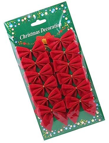 KONTONTY Schöner Weihnachtsbaum-schmuck 12 Stück Schleifen Und Bowknots Strapazierfähiger Samt Ca 5 X 6 cm Zum Aufhängen