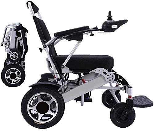 VNNHGB Elektrorollstuhl für Erwachsene, Faltbarer, Leichter Deluxe-Rollstuhl mit elektrischer Mobilitätshilfe, Zwei 25-W-Motoren, tragbarem Elektrorollstuhl mit Zwei Akkus