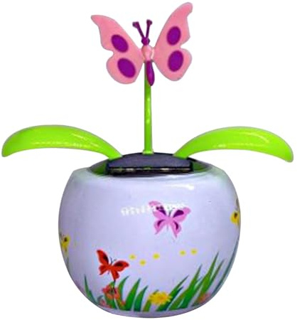 Blumen- für Auto, solarbetriebene tanzende Sonnenblumen-Auto-Ornament in bunten Töpfen, Blumen-Auto-Dekoration, solarbetriebene tanzende Figuren für Büro, Schreibtisch, Auto-Armaturenbrett