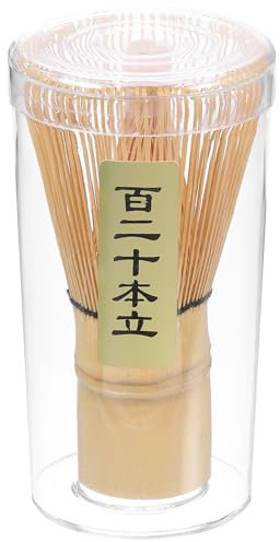 HARFINGTON Matcha Green Tea Whisk 120 Prongs Japanese Bamboo Whisk Chasen Preparing Matcha Powder Brush Tool Tea Traditional Scoop, Yellow