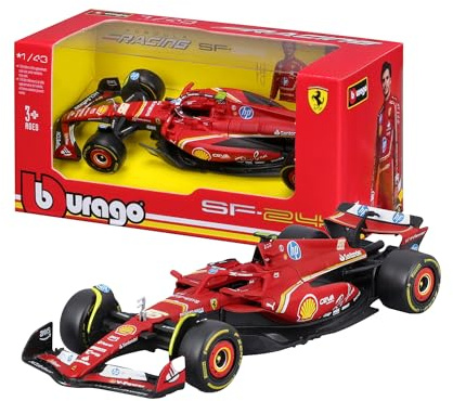Bburago - Ferrari SF-24#55 Sainz - Realistisches F1-Modellauto im Maßstab 1:43, Replica Diecast mit offizieller Ferrari-Lizenz, empfohlenes Alter 3+ Jahre
