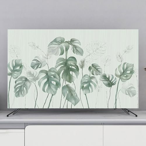 Hixingo Cubierta Antipolvo para TV, 32-80 Universal Funda para Televisor Elástico Protector para Smart TV, Hojas Verdes Cubierta de Televisión Pantalla de Funda (80(188x110cm),Verde Claro)