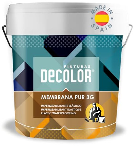 MEMBRANA IMPERMEABLE DE POLIURETANO ELASTICO TRANSITABLE Para terrazas, suelos, tejados. Incoloro 4 Litros.