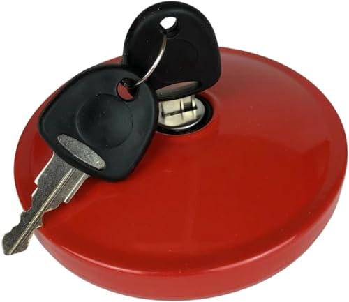 ACC Parts 60mm Red Vented Locking Fuel Cap with 2 Keys – Compatible with John Deere Lorries Trucks HGVs Tractors – Diesel & Petrol Fuel Tank Replacement Cap – Heavy Duty 60 mm Filler Cap