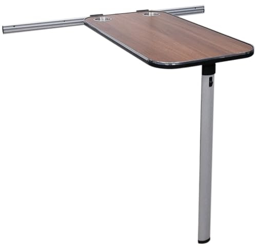 ZHAOBEIK Wohnmobil Tisch, Abnehmbarer Wohnwagen Klapptisch Camping mit Zwei Becherschlitzen, 25kg Maximale Belastung, für Wohnwagen, Lieferwagen(Brown)