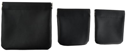 Culinavog 3 Pezzi Mini portamonete in pelle PU, portamonete uomo, borsellino uomo piccolo, Portamonete Uomo piccolo, Borsetta Porta Auricolari, Borsa Da Viaggio Porta Monete Per Uomos E Donna(Nero)