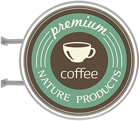 RjcdOPL Double Sided LED Light Box, Round Projecting Light Sign 24 in (60 cm), Wall-Mounted Illuminated Advertising Sign, IP65 Waterproof, 15W 10000K White, Ideal for Shops, Cafés and Salons