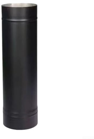 Tubo de chimenea de estufa de leña, 150 mm de diámetro, 0,5 m de longitud, acero inoxidable negro resistente a altas temperaturas