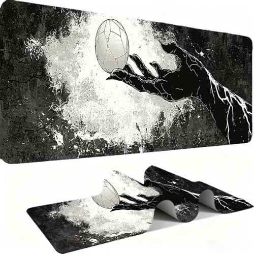 Tapis de Souris 600x300mm Tapis Souris Gamer, Mousepad de Bureau Ultra Mince Base en Caoutchouc Antidérapante Lavable Vitesse et précision Améliorées pour PC, Ordinateur, Travail-Mains De Lune C0P-364