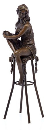 Figura di donna in bronzo sulle feci di barra nudo arte erotica scultura in