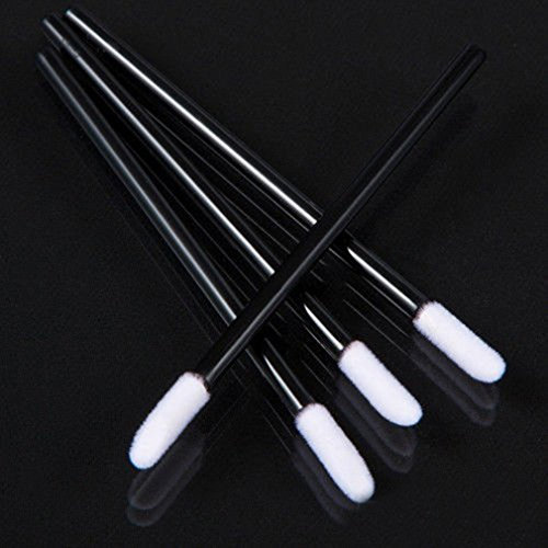 50 Stück Einweg-Kosmetik-Lippenpinsel, Lippenstift, Glanzstäbe, Applikator, Make-up-Werkzeug (schwarz)