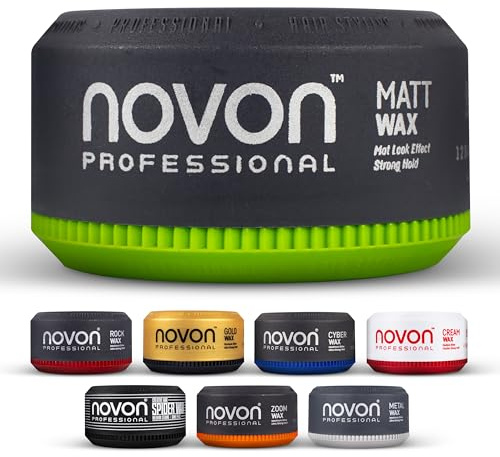 Novon Professional 3 x Matt Wax Haarwax|150 ml Styling-Gel|starkes Styling ohne Glanz | natürlicher Look mit gepflegter Struktur|feuchtigkeitsspendend & pflegend|geeignet für Business & Alltag