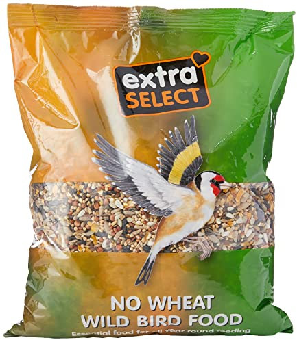 Extra Select No Wheat Wild Bird Food: Wheat Free Bird Seed for All Seasons, mixed Bird Feed - 1kg