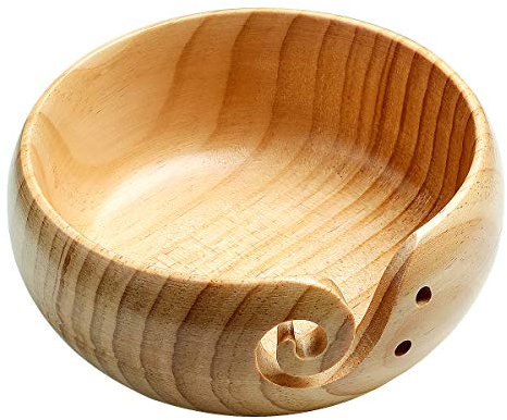 Coopay Garnschale aus Holz, Hartholz, Garnaufbewahrung, große Wollschale, Garnführung, Stricken, Häkelzubehör, handgefertigte Holzgarnrolle für Stricken in Ruhe, verhindert Verheddern für Stricker
